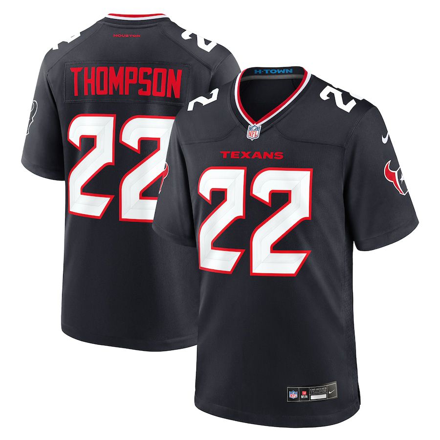 Men Houston Texans 22 Josh Thompson Nike Navy Team Game NFL Jersey